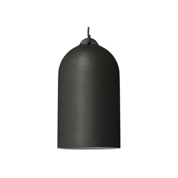 lampada a sospensione con cavo tessile e paralume campana xl in ceramica made in italy 4
